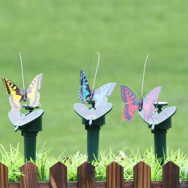 1 peça de colibri voador movido a energia solar e borboletas para decoração de jardim