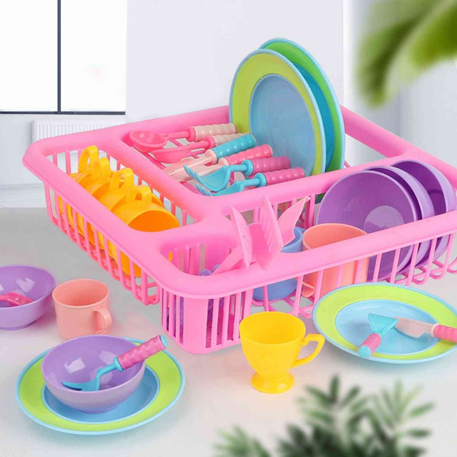 Vaisselle vaisselle assiettes / bols / tasses / couteau / fourchette cuillère / ustensiles de cuisine égouttoir de cuisine / cuisson sèche grille outil jouet pour enfants
