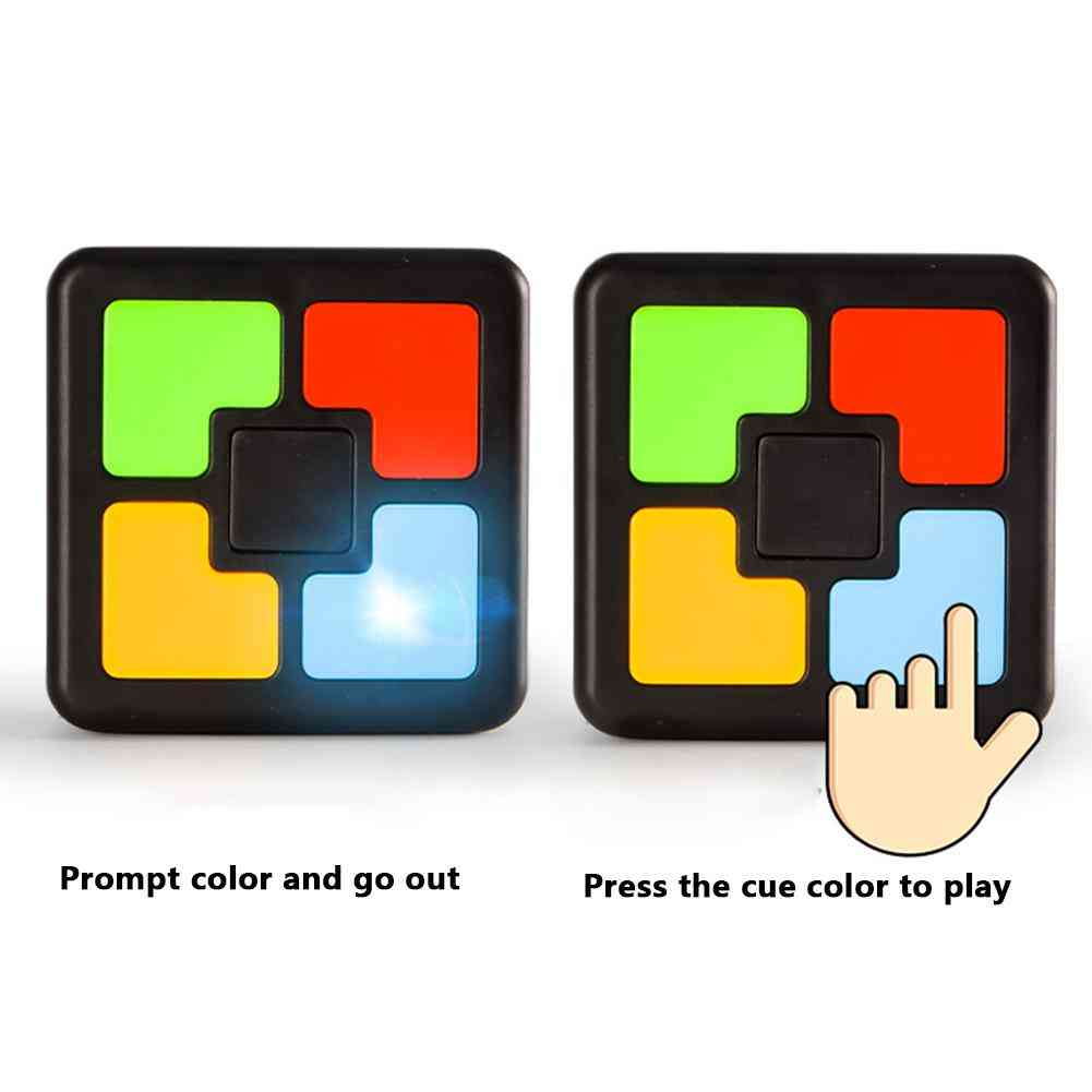 Barnens pedagogiska spelmaskinleksaker, flashminneträning enhandskonsol pussel hjärnspel (svart)