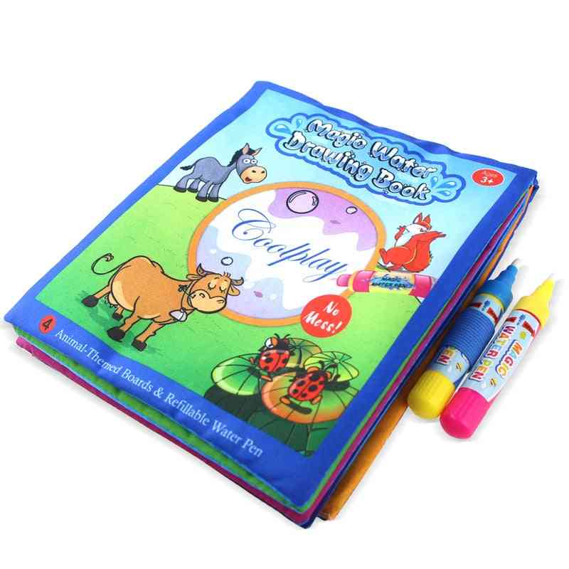 Cartoon Pattern Water Drwing Book With Magic Pen For Kids