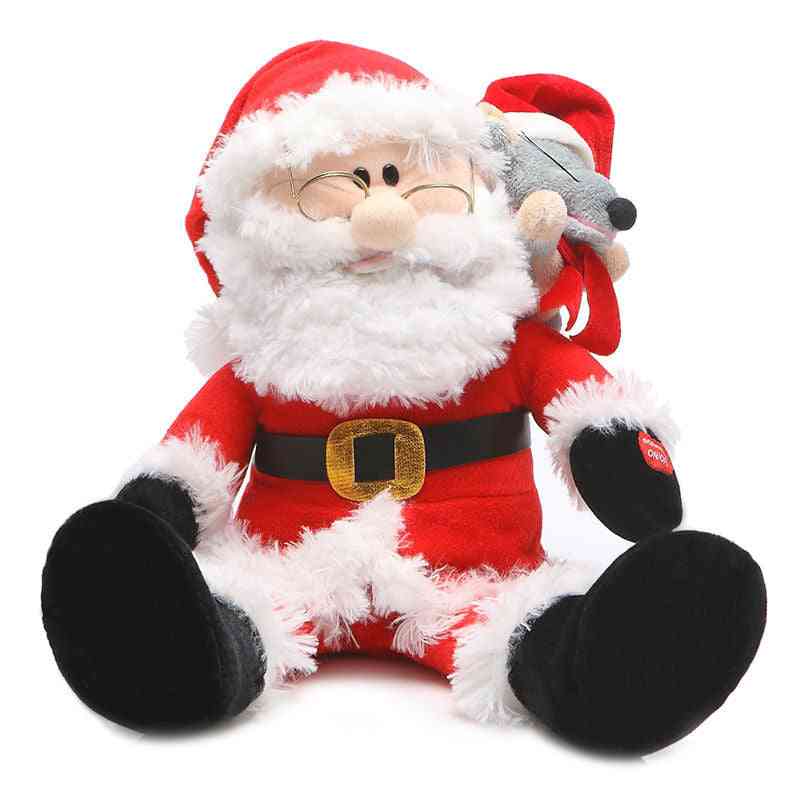 Taler / synger / taler elektronisk udstoppet julemanden plys legetøj til børn