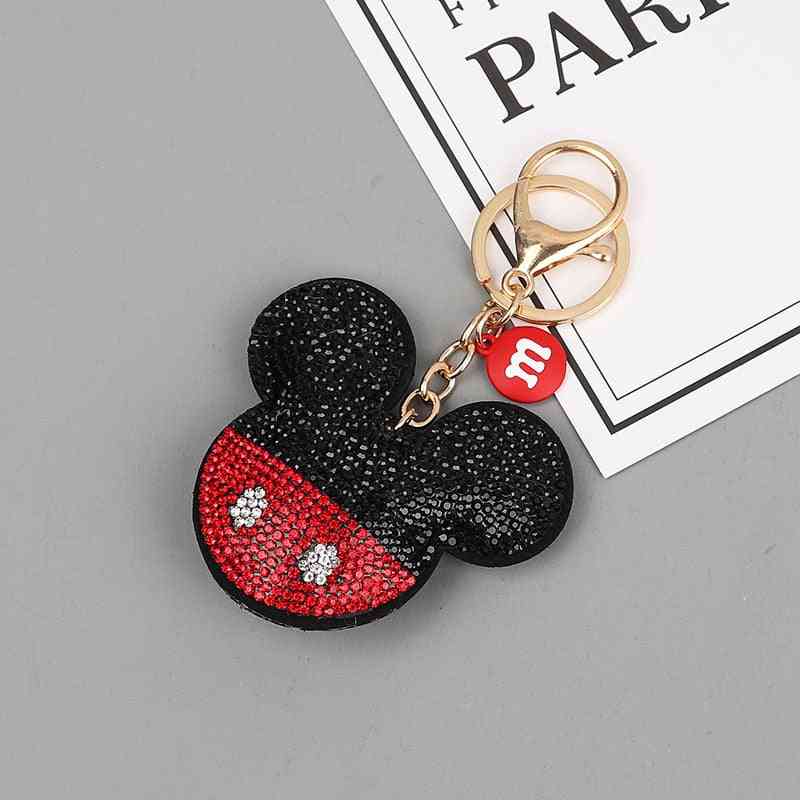 Crystal Mickey And Minnie Shape Key Chain With Lanyard