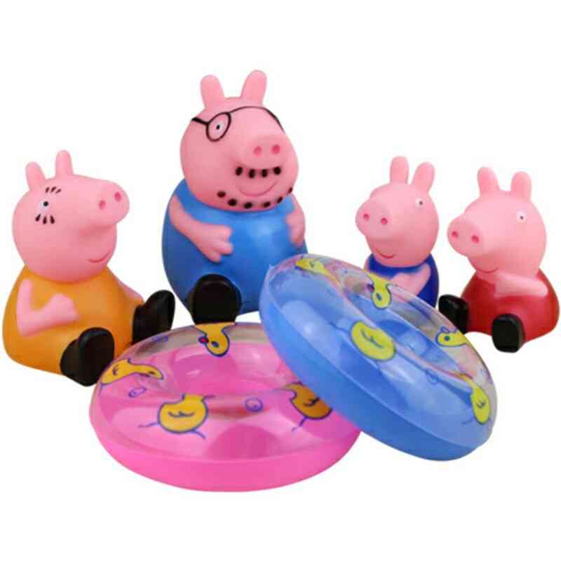 Peppa Pig Classic Bath Toy, Baby Bathing Water Pinch Gelatin Small Animal