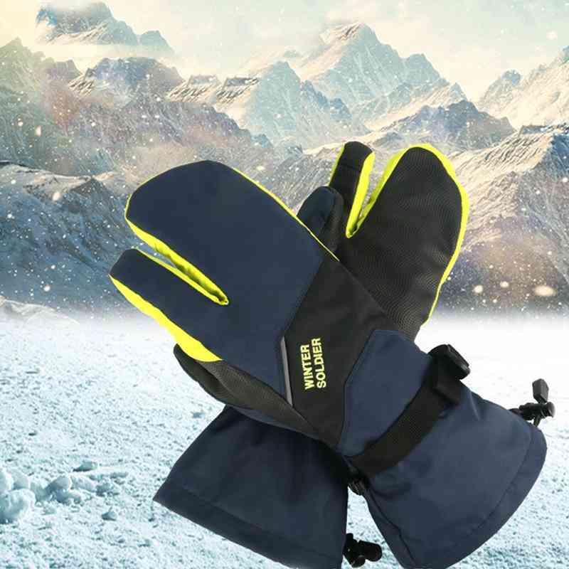 Ski Gloves- Winter Waterproof Warm Thick Touch Screen Three-finger Gloves / Women Cycling Outdoor Climbing