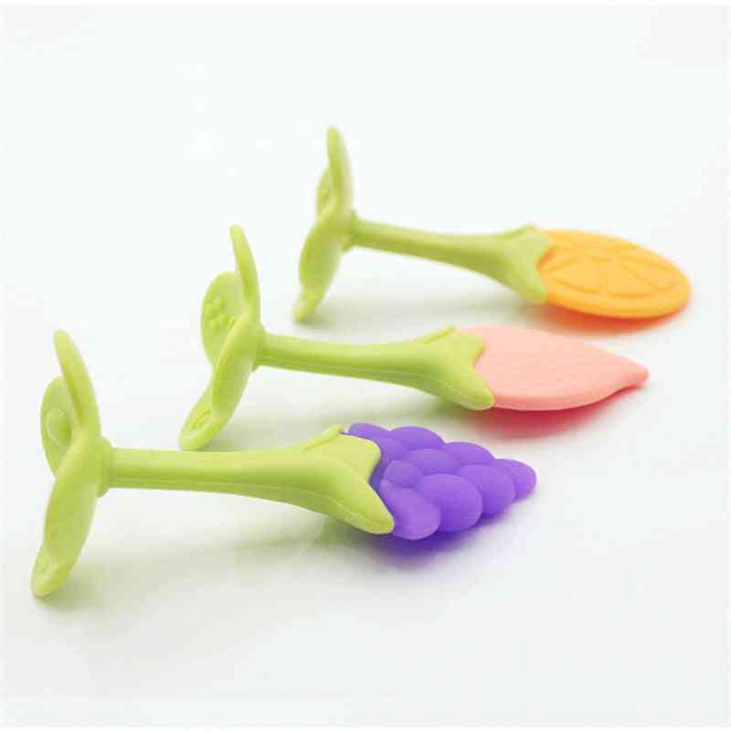 Comfortable Teether -safety Bpa Free Food Grade, Silicone Fruit Toothbrush Toy