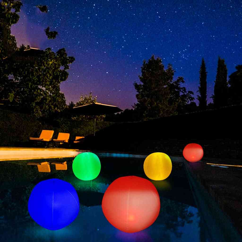 Glowing Beach Ball With Led Light And Remote Control-swimming Pool Toy