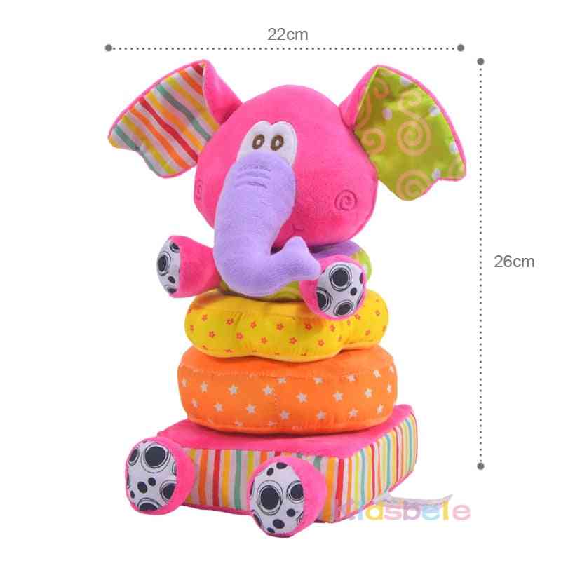 Children Educational Baby, Soft Plush Mobile Rattles -kid Elephant Stacking Baby