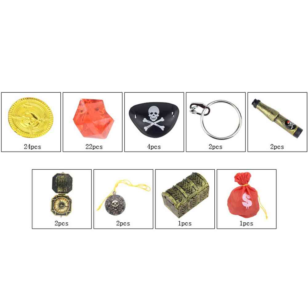 Conjunto de juguetes de accesorios de disfraces de piratas para fiesta temática infantil