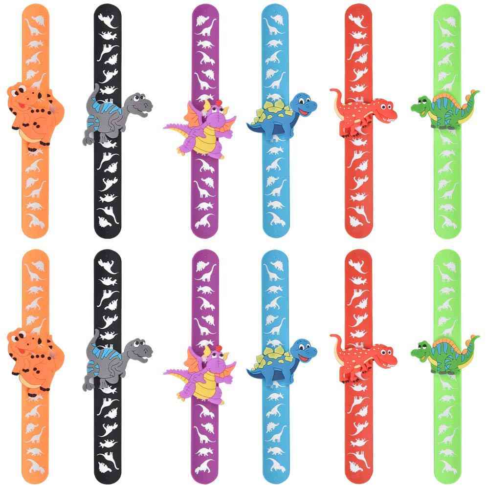 Braceletes de silicone com tapa de dinossauro - brinquedos para crianças (22 x 3 cm)