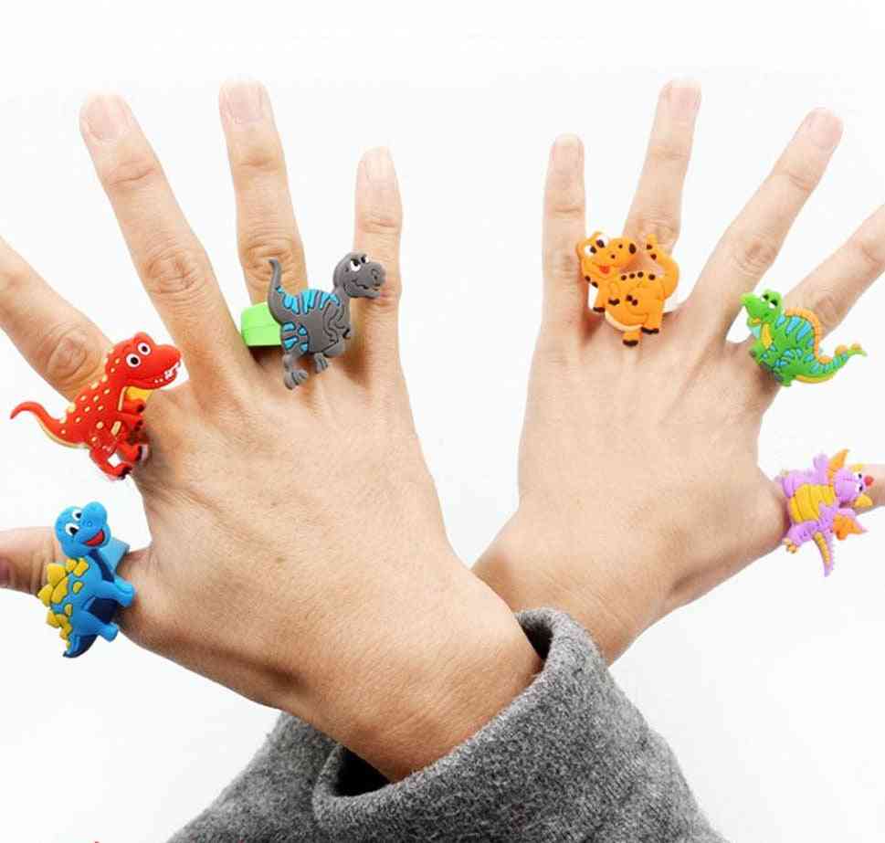 Flessibile, colorato, cartone animato di dinosauro, anelli di gomma per bambini