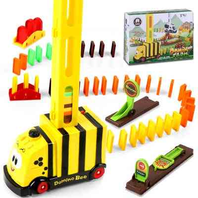 100 pcs couleur domino blocs jouet-train licence automatique briquetage enfants jouets éducatifs, garçon domino blocs de construction cadeaux - pas de boîte-200006151