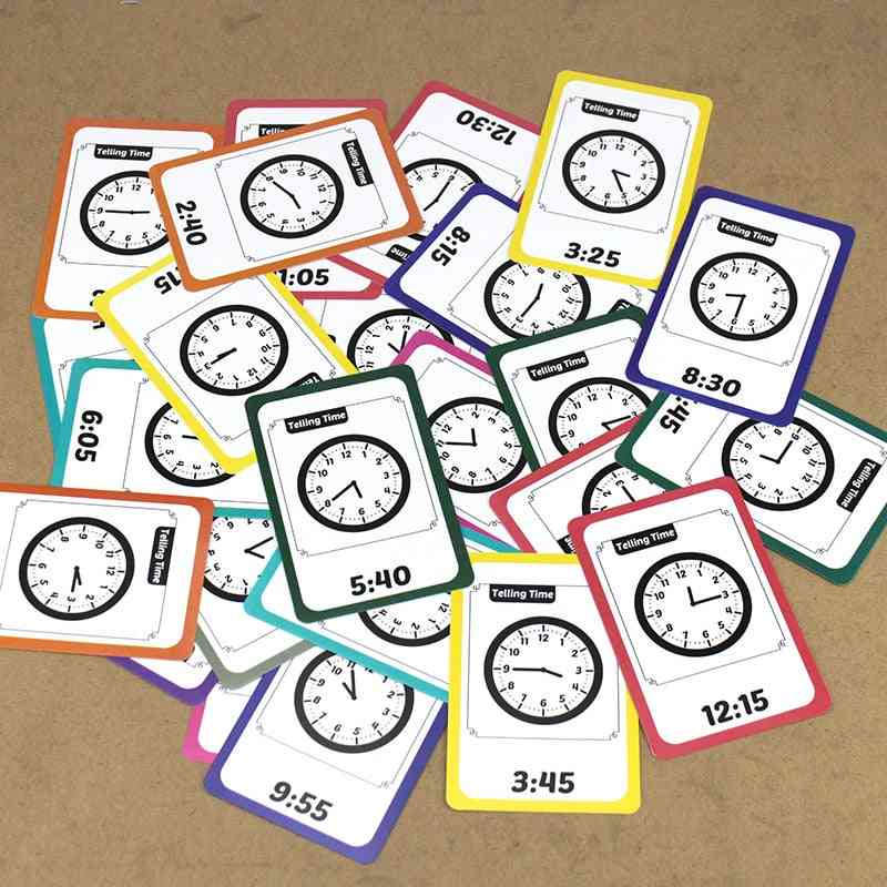 Baby leertijd / wekker, life management montessori flitskaarten voor cognitieve educatieve kaart -