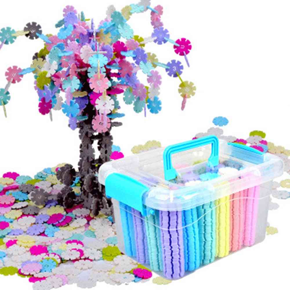100-1200 stk, 3d puslespil plastik snefnug bygning model puslespil - pædagogisk intelligens legetøj til børn gave