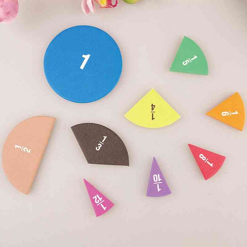 Fracciones numeradas circulares herramienta de enseñanza de matemáticas, instrumento de forma redonda eva juguetes educativos montessori (multicolor)