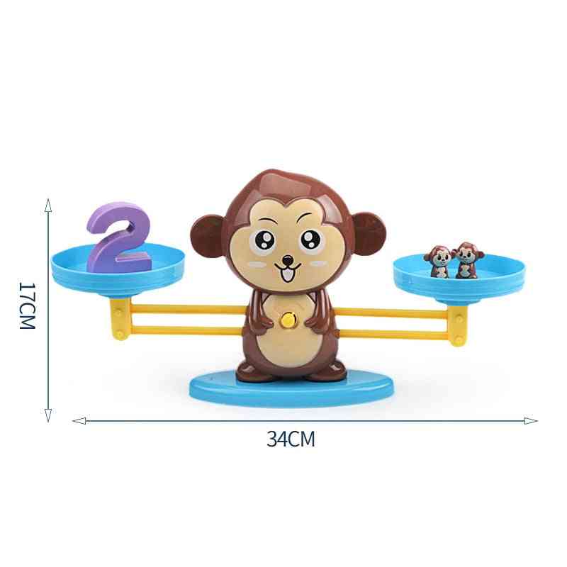 מונטסורי קוף בקנה מידה איזון במתמטיקה דיגיטלית, בקנה מידה איזון חינוכי מספר משחק לוח ילדים צעצועים לומדים