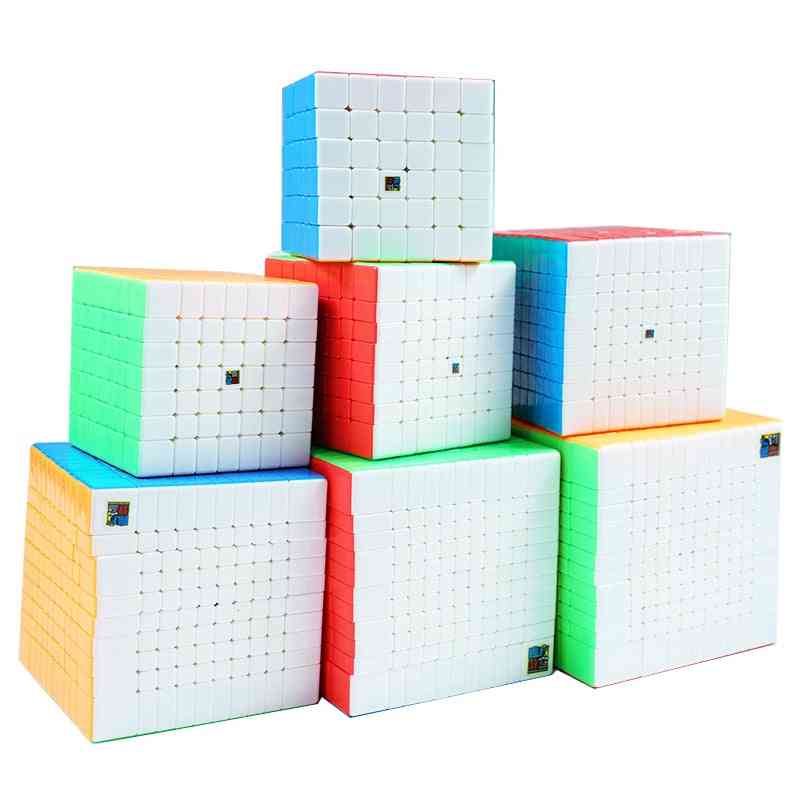 6x6 / 7x7 / 9x9 / 10x10 / 11x11 / 12x12 klistreløs, høy hastighet puslespill kuber