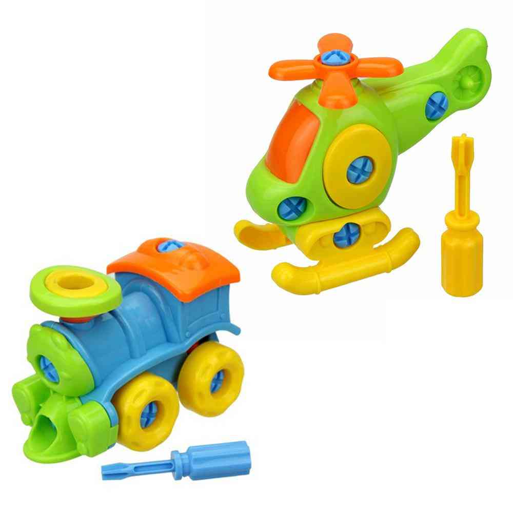 Educatief babyspeelgoed 0-12 maanden - 3D-puzzel demontage helikopter / trein kinderspeelgoed, vroege speelgoedintelligentie voor kinderen