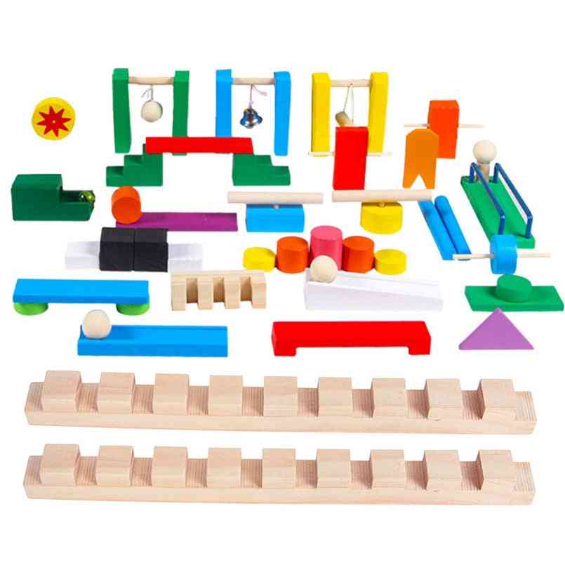 Träorgel blockerar regnbågsspel montessori pedagogiska tillbehör leksaker för barn