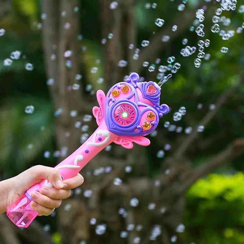 Varinha mágica infantil, arma de bolhas de água, brinquedo soprador, pomperos elétricos de sabonete de casamento ao ar livre para crianças