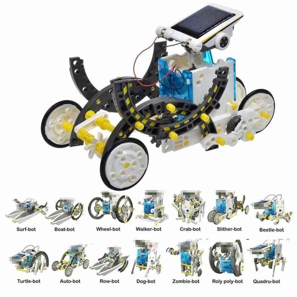 Vicces napenergia robot készlet diy játék átalakító oktatási ajándék gyerek fiú