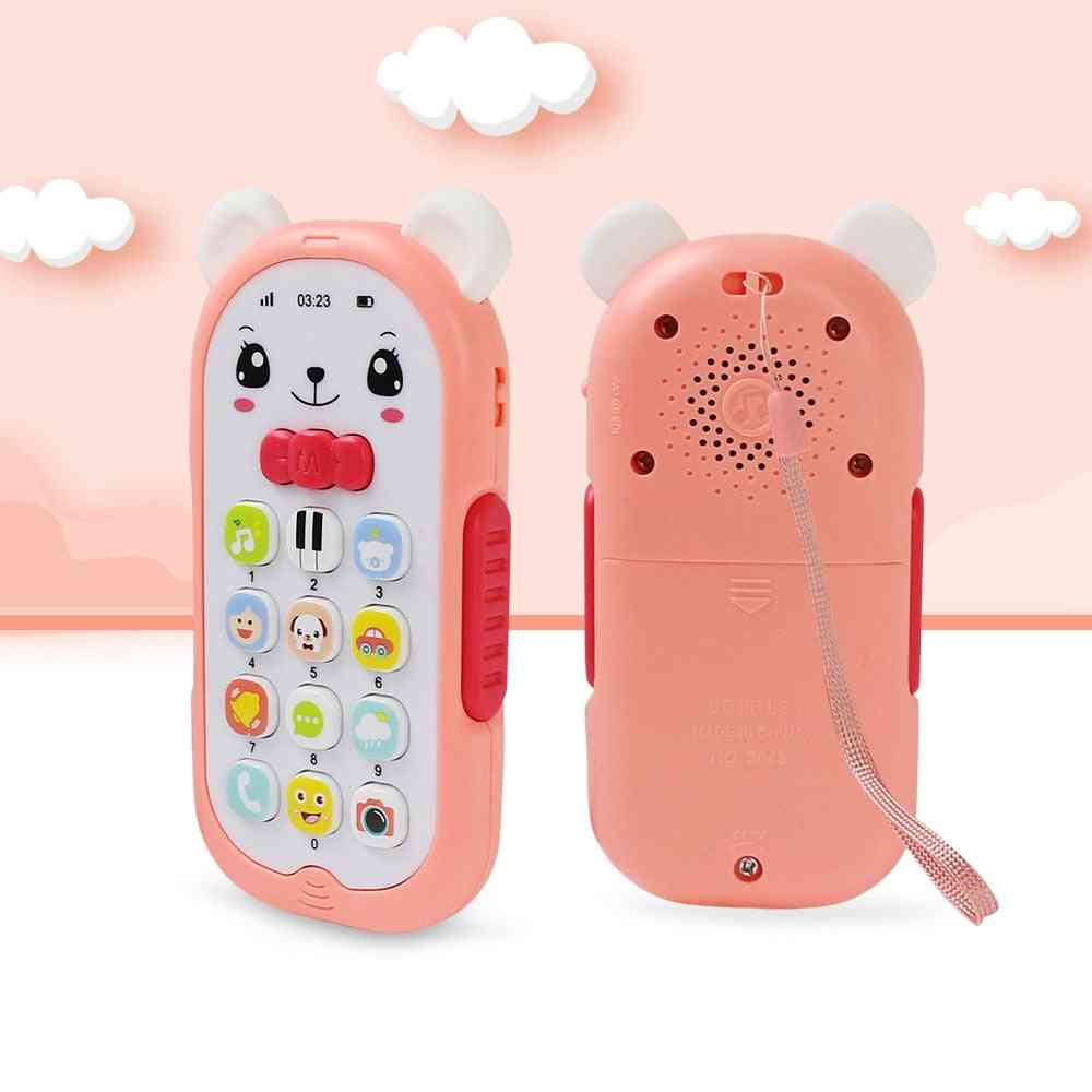 Musical Mobile Phone- Cartoon Teether With Sound Light For Baby