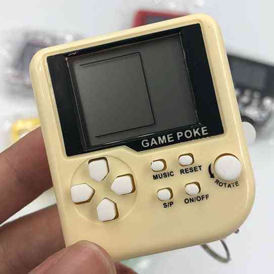 1pc mini klassisk spil- maskine retro nostalgisk spilkonsol med nøglering tetris videospil, håndholdte afspillere elektronisk legetøj - blå
