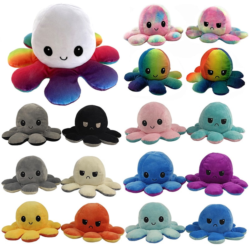 Reversible Flip Octopus Plush Stuffed Toy