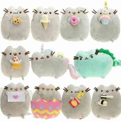 Juguetes de peluche de gato, donuts gato kawaii galleta helado estilo pastel de arco iris juguetes de peluche para niños regalo para niños - blanco / 15cm