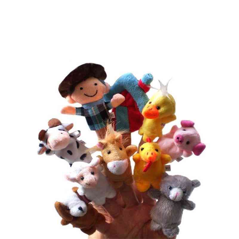 Marionetă de deget de înaltă calitate, o fermă jucării de pluș -desene animate biologice pentru bebeluși păpușă pentru copii (0-10cm)