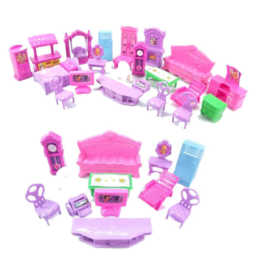 Pretend Play-plastic Furniture Miniature, Room Set