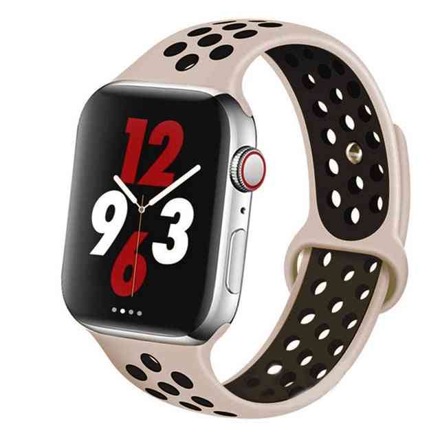 Silicone Wristband Suitable For Apple Watch-breathable Bracelet (set-16)