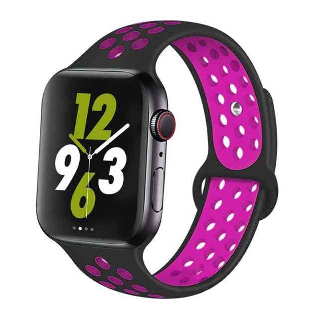 Silicone Wristband Suitable For Apple Watch-breathable Bracelet (set-8)