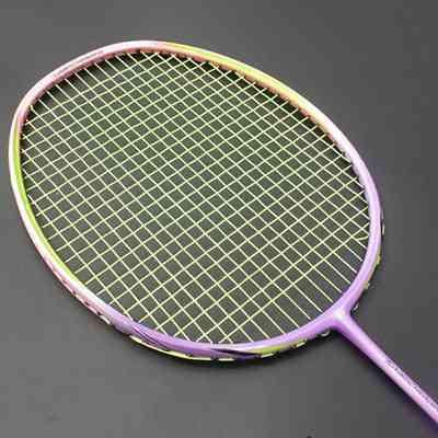 Rachetă de badminton profesională din fibră de carbon 8u 65g raquette super ușoare multicolore