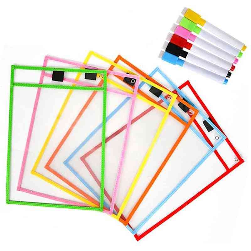 Transparent And Reusable Writing Dry Wipe Bag For