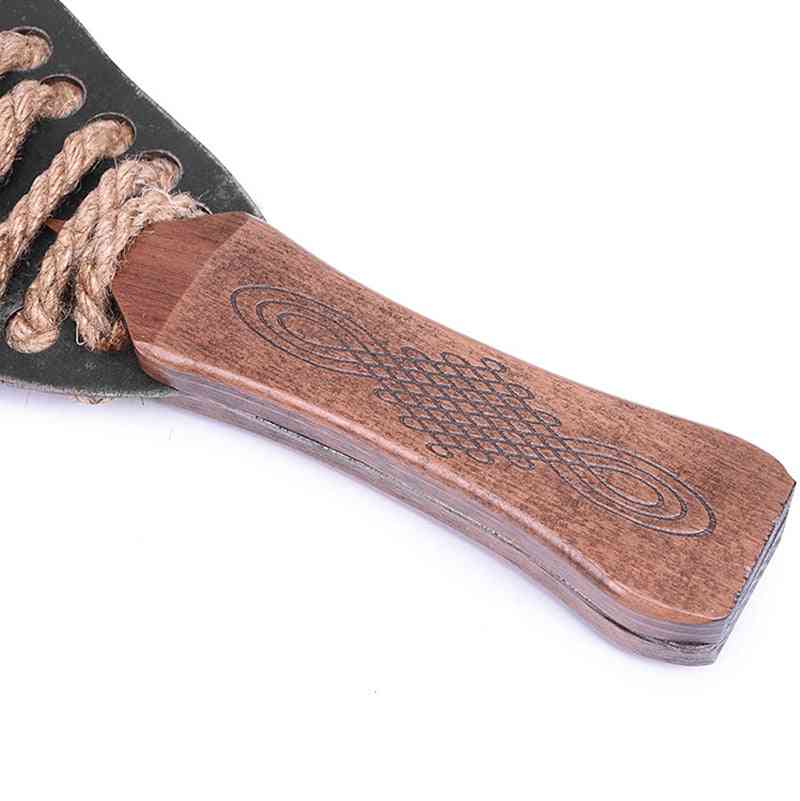 Genuine Leather Paddle, Reinforced Handle Cow Whip
