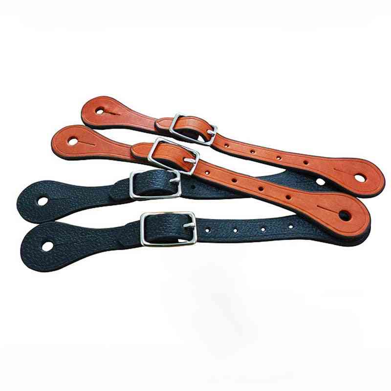 Western-style, Genuine Leather Spurs And Straps For Horse Riding Boots