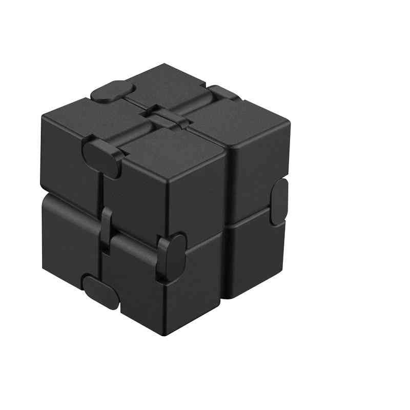 Metall oändlighet magisk kub leksaker finger antistress ångest avkopplande neos kub gåva för pojkar flickor män - svart kub