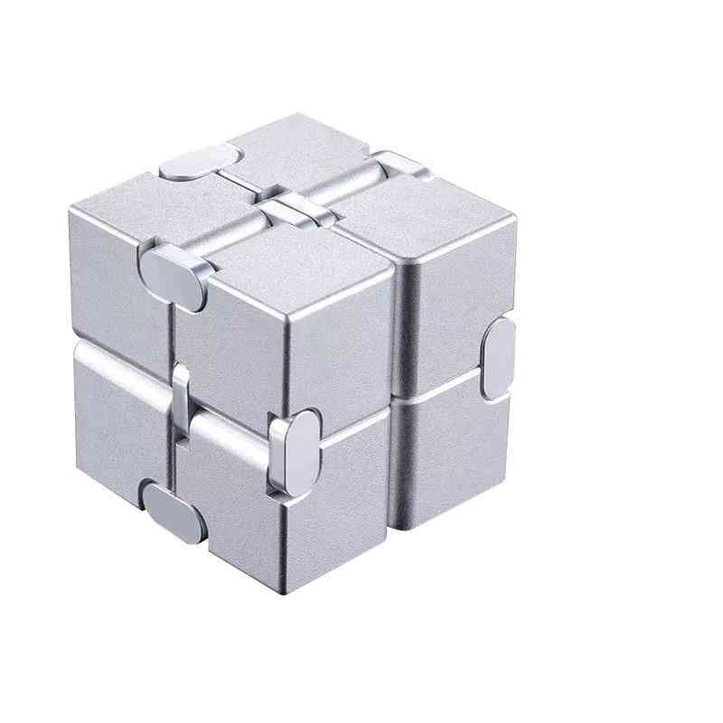 Metal infinity magic cube juguetes dedo antiestrés ansiedad relajante neos cube regalo para niños niñas hombres - cubo negro