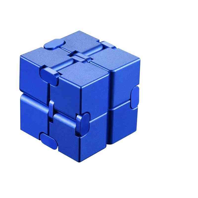 Metall oändlighet magisk kub leksaker finger antistress ångest avkopplande neos kub gåva för pojkar flickor män - svart kub