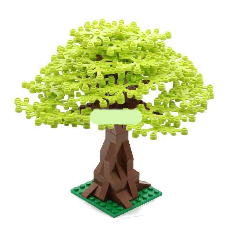 102stk mursten træ grøn buskblomst, græsplanter haven kompatibel by-byggesten, legetøj til børn