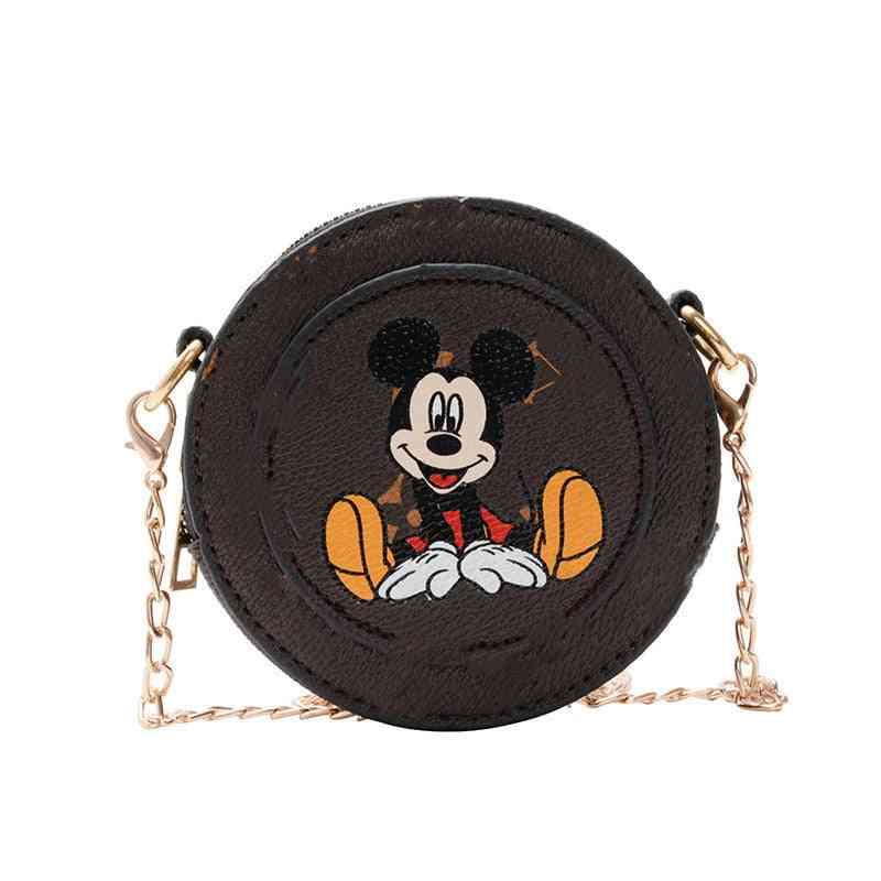 Mickey Mouse Print Messenger Shoulder Bag With Chain