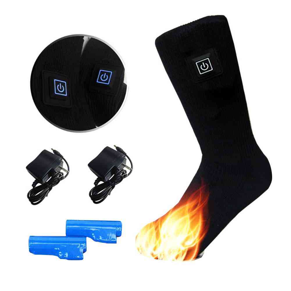 3.7v, 2200mah Lithium Battery, Rechargeable Electric Heating Socks,  Double Layer