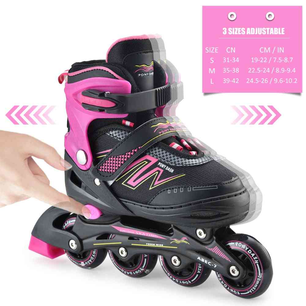 Patins à roulettes extérieurs en ligne patins à roulettes réglables roues éclairantes enfants traceur
