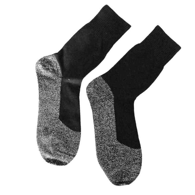 Calcetines cálidos de invierno para exteriores, termo de fibra aluminizada Esquí de montaña espesar calcetines cómodos (a) -