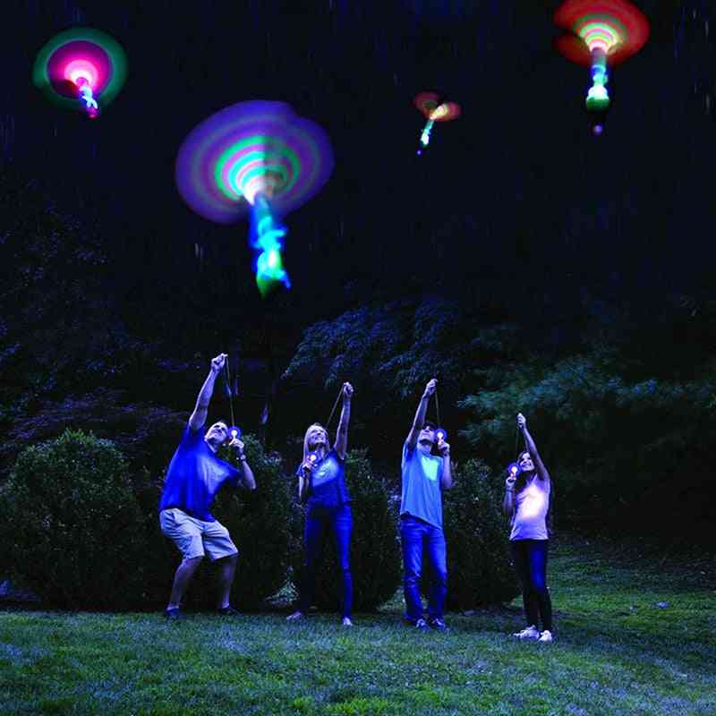 Bambus øyenstikker med lys, skyte rakett flyr fallskjerm himmel - leketøy for barn -