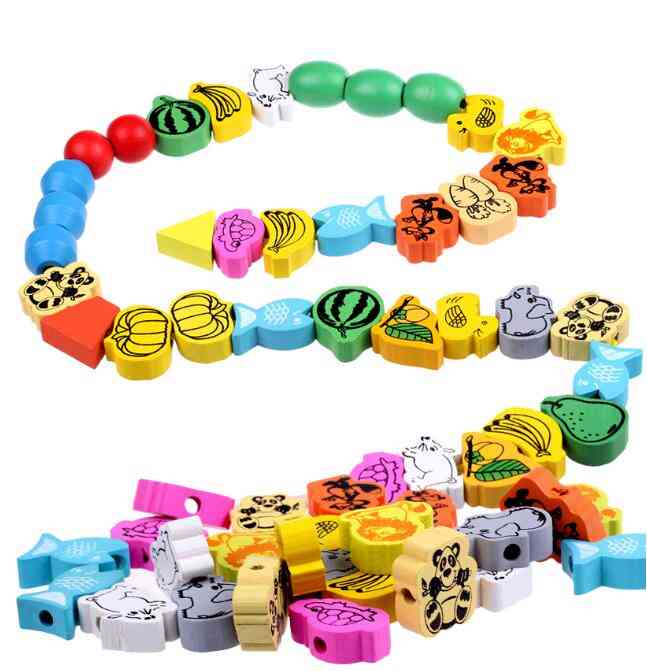 Cartoon Animals & Fruit Beads Toy For Baby
