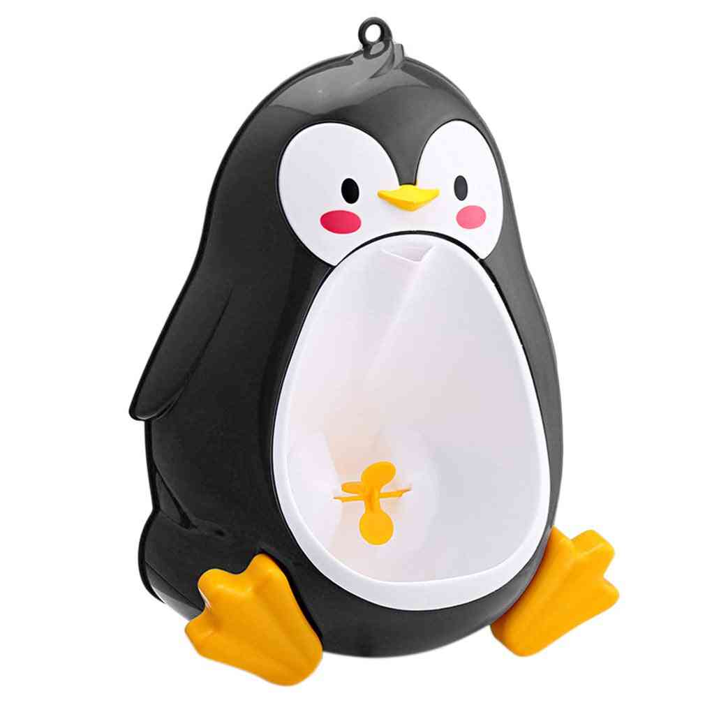 Söpö pingviinityylinen lasten potta-wc-harjoittelu, pissuaariteline pojille