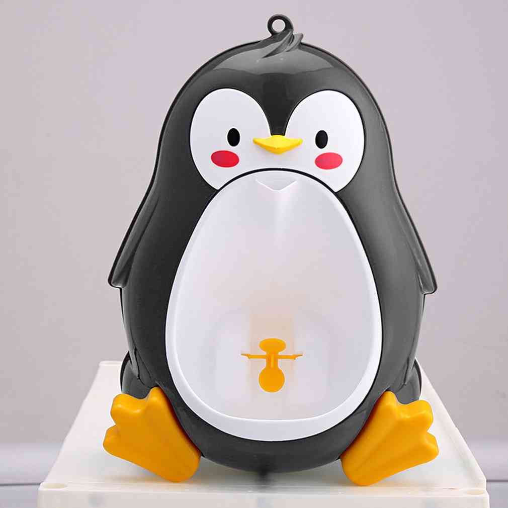 Söpö pingviinityylinen lasten potta-wc-harjoittelu, pissuaariteline pojille
