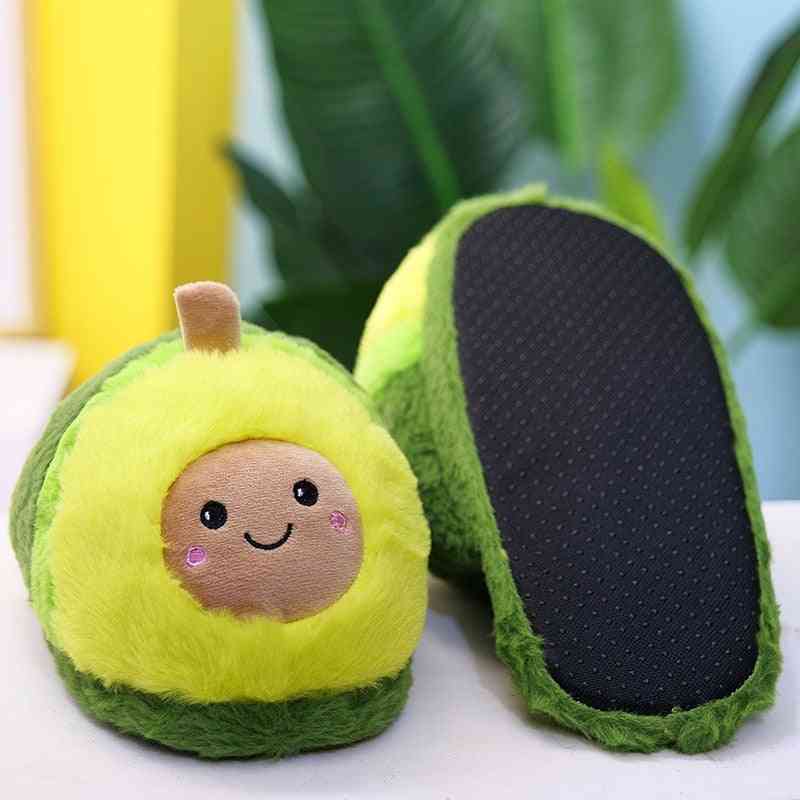 Pluche avocado slippers fruit speelgoed-schattig varken eenhoorn warme schoenen