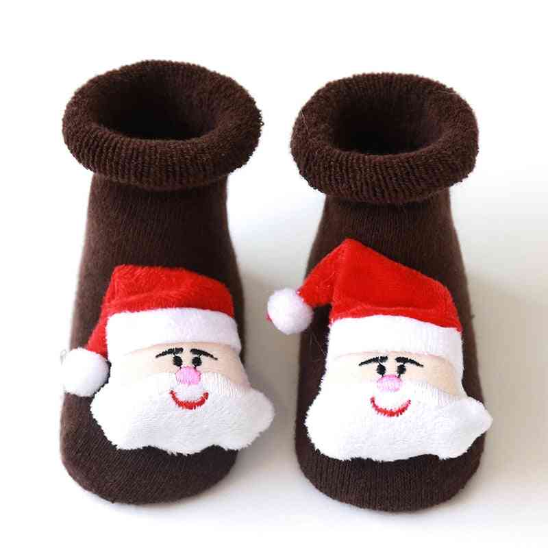 Adorables bas de Noël pour bébé chaussettes de sol en coton éponge